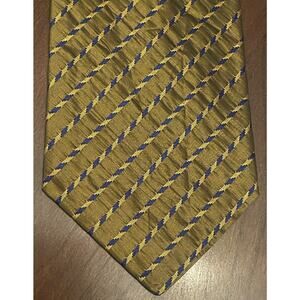 Audrey Buckner Gold Blue Hand Made 100% European Silk Men’s Neck Tie